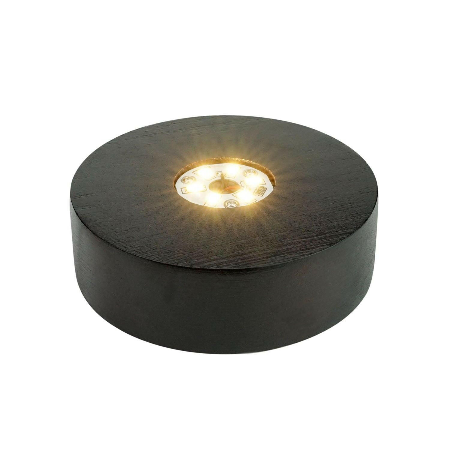 Battery Light Base for Crystal Glass Art/Acrylic Warm Light Yellow/Black L2 - Mintso Online Store